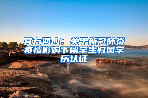 官方回应：关于新冠肺炎疫情影响下留学生归国学历认证