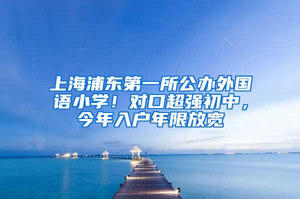 上海浦东第一所公办外国语小学！对口超强初中，今年入户年限放宽