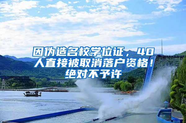 因伪造名校学位证，40人直接被取消落户资格！绝对不予许