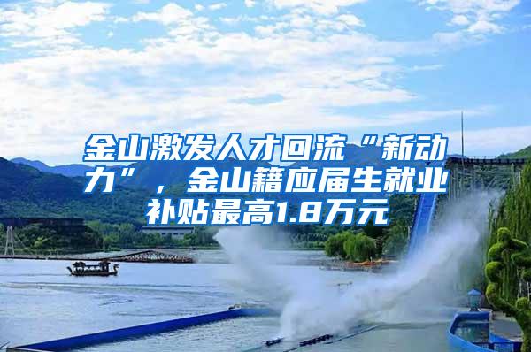 金山激发人才回流“新动力”，金山籍应届生就业补贴最高1.8万元