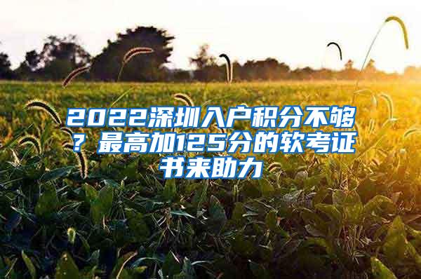 2022深圳入户积分不够？最高加125分的软考证书来助力