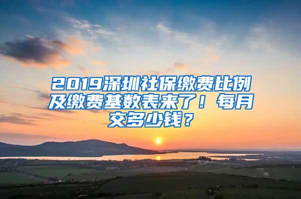 2019深圳社保缴费比例及缴费基数表来了！每月交多少钱？