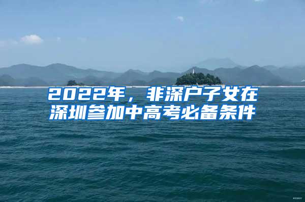 2022年，非深户子女在深圳参加中高考必备条件