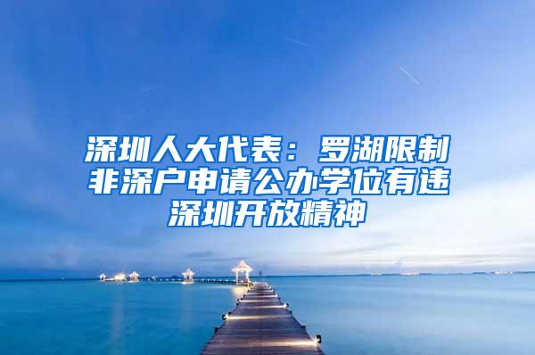 深圳人大代表：罗湖限制非深户申请公办学位有违深圳开放精神