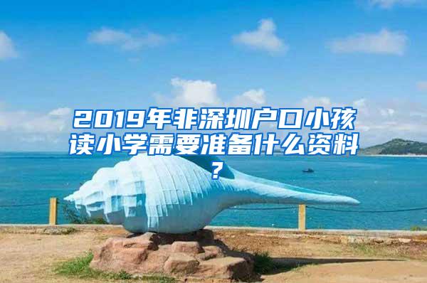 2019年非深圳户口小孩读小学需要准备什么资料？