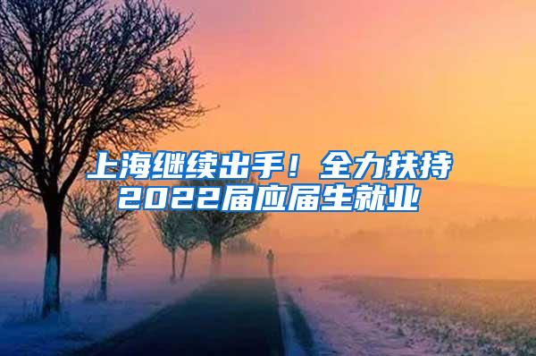 上海继续出手！全力扶持2022届应届生就业