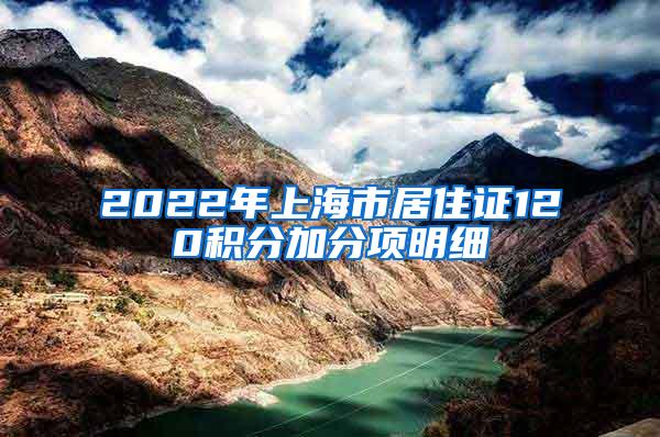 2022年上海市居住证120积分加分项明细