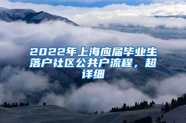 2022年上海应届毕业生落户社区公共户流程，超详细