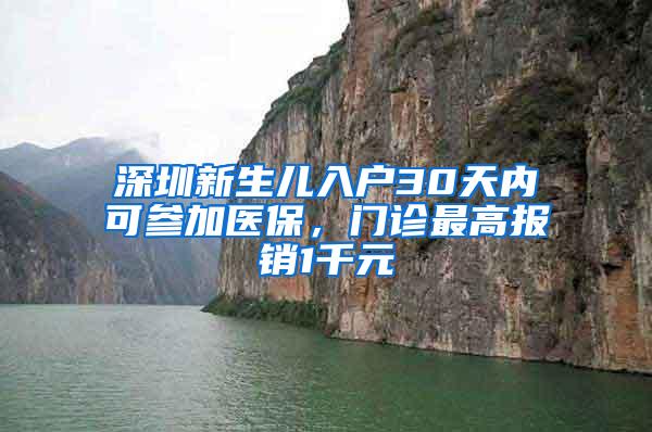 深圳新生儿入户30天内可参加医保，门诊最高报销1千元