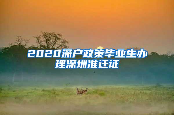 2020深户政策毕业生办理深圳准迁证