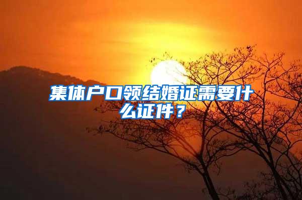 集体户口领结婚证需要什么证件？