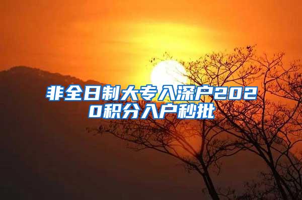 非全日制大专入深户2020积分入户秒批