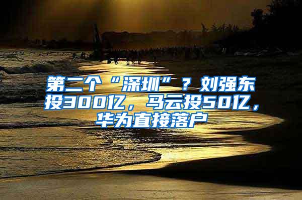 第二个“深圳”？刘强东投300亿，马云投50亿，华为直接落户