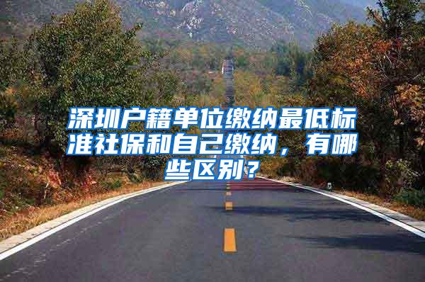 深圳户籍单位缴纳最低标准社保和自己缴纳，有哪些区别？