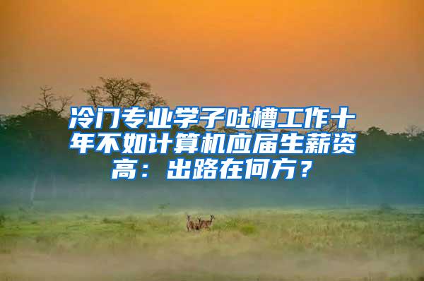 冷门专业学子吐槽工作十年不如计算机应届生薪资高：出路在何方？