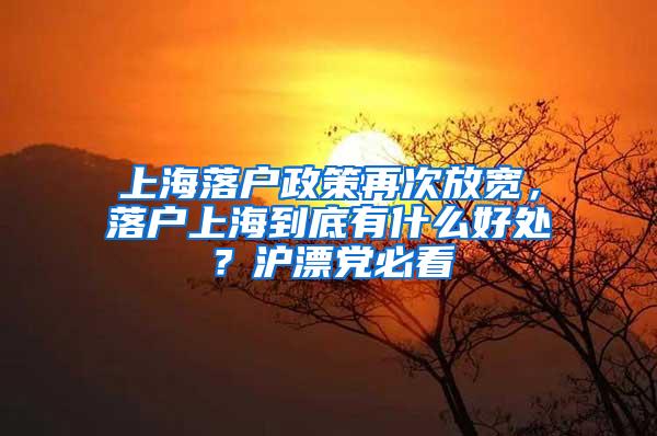 上海落户政策再次放宽，落户上海到底有什么好处？沪漂党必看