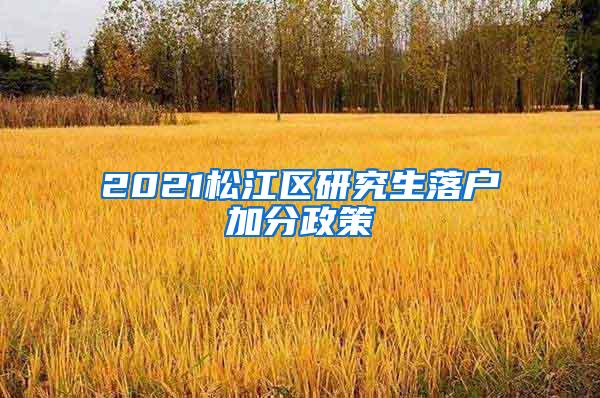 2021松江区研究生落户加分政策