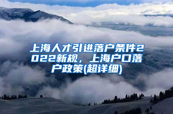 上海人才引进落户条件2022新规，上海户口落户政策(超详细)