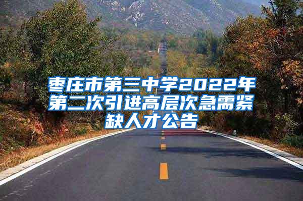 枣庄市第三中学2022年第二次引进高层次急需紧缺人才公告