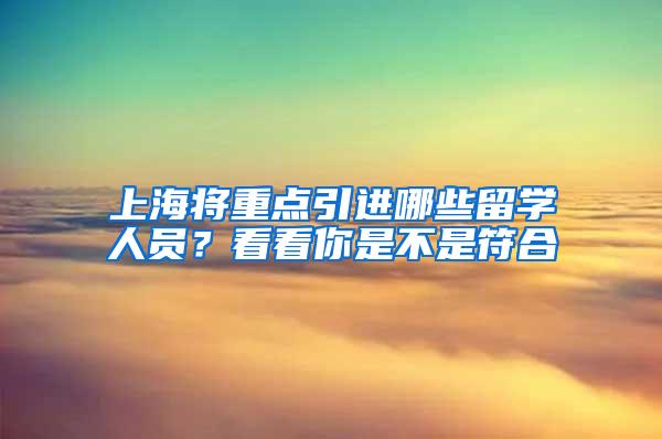 上海将重点引进哪些留学人员？看看你是不是符合→