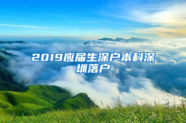 2019应届生深户本科深圳落户