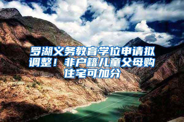 罗湖义务教育学位申请拟调整！非户籍儿童父母购住宅可加分