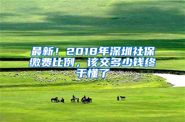 最新！2018年深圳社保缴费比例，该交多少钱终于懂了