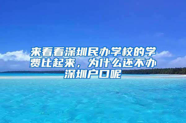 来看看深圳民办学校的学费比起来，为什么还不办深圳户口呢