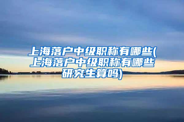 上海落户中级职称有哪些(上海落户中级职称有哪些研究生算吗)