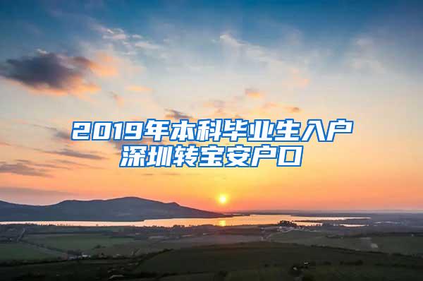 2019年本科毕业生入户深圳转宝安户口