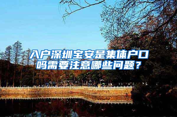 入户深圳宝安是集体户口吗需要注意哪些问题？