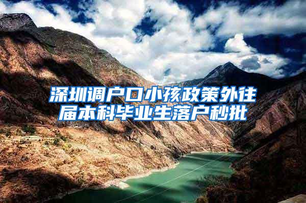 深圳调户口小孩政策外往届本科毕业生落户秒批