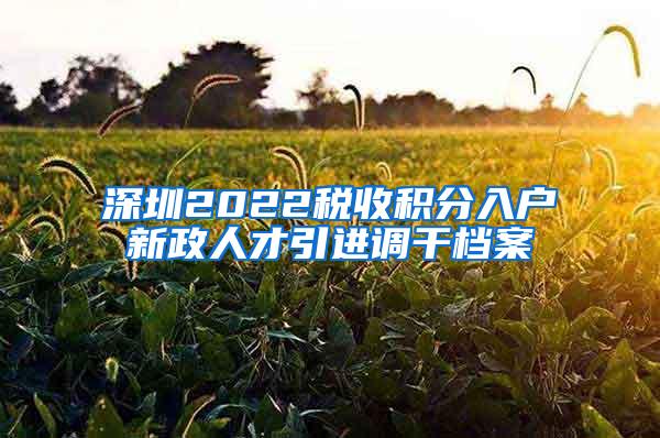 深圳2022税收积分入户新政人才引进调干档案