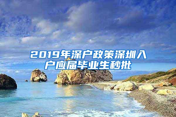 2019年深户政策深圳入户应届毕业生秒批