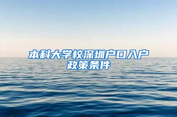 本科大学校深圳户口入户政策条件