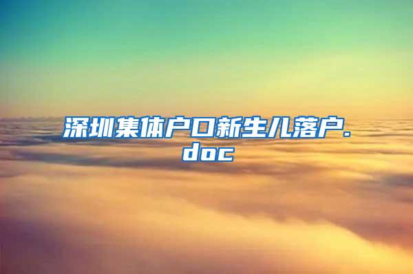 深圳集体户口新生儿落户.doc