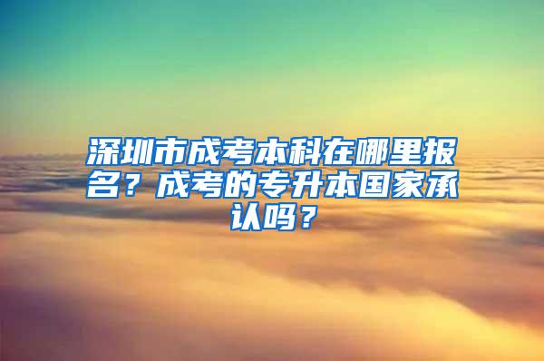 深圳市成考本科在哪里报名？成考的专升本国家承认吗？