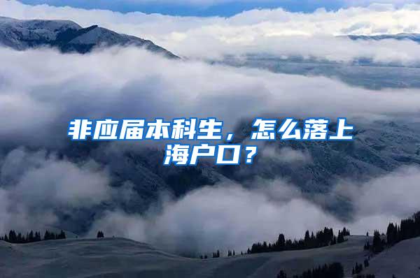 非应届本科生，怎么落上海户口？