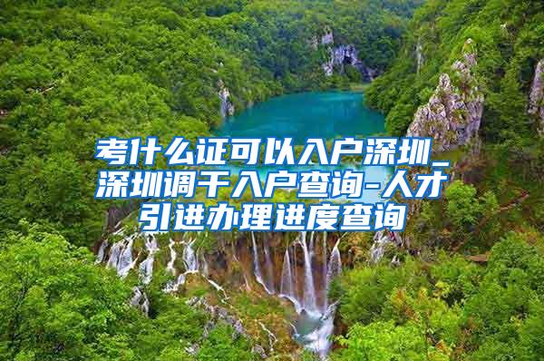 考什么证可以入户深圳_深圳调干入户查询-人才引进办理进度查询