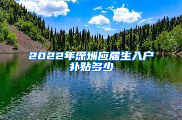 2022年深圳应届生入户补贴多少