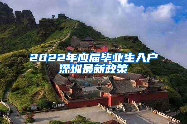 2022年应届毕业生入户深圳最新政策