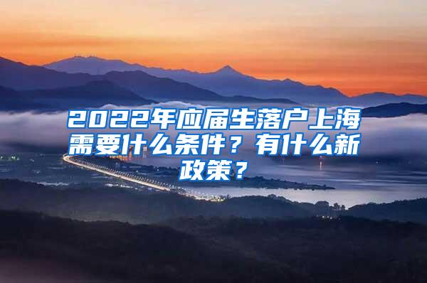 2022年应届生落户上海需要什么条件？有什么新政策？