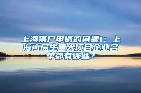 上海落户申请的问题1：上海应届生重大项目企业名单都有哪些？