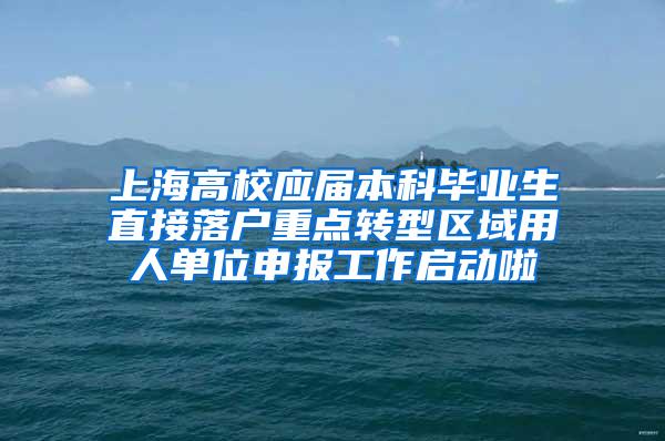 上海高校应届本科毕业生直接落户重点转型区域用人单位申报工作启动啦