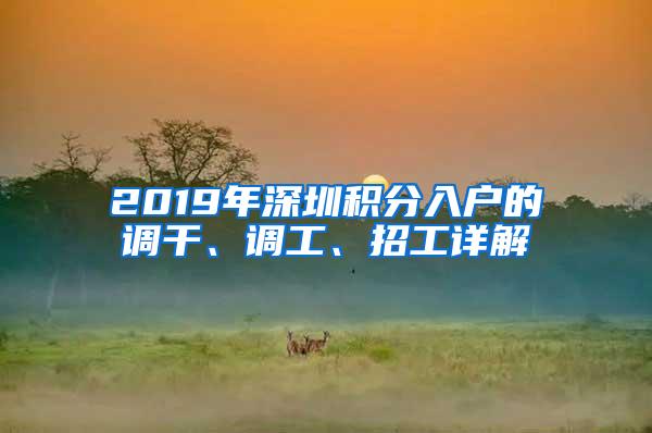 2019年深圳积分入户的调干、调工、招工详解