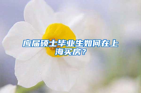 应届硕士毕业生如何在上海买房？