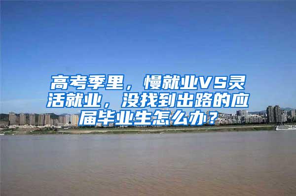 高考季里，慢就业VS灵活就业，没找到出路的应届毕业生怎么办？