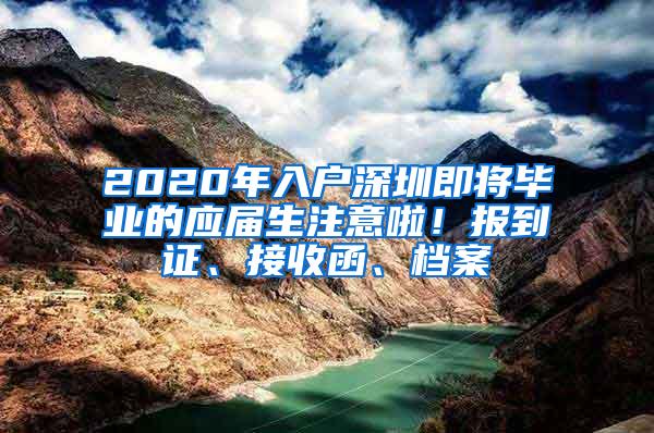 2020年入户深圳即将毕业的应届生注意啦！报到证、接收函、档案