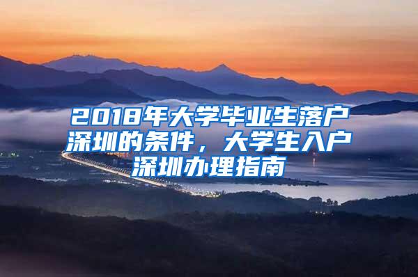 2018年大学毕业生落户深圳的条件，大学生入户深圳办理指南