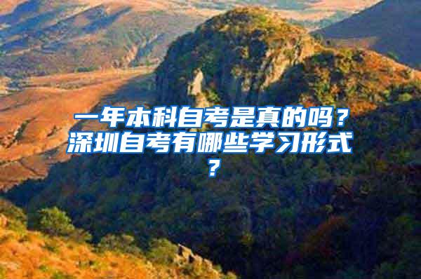 一年本科自考是真的吗？深圳自考有哪些学习形式？